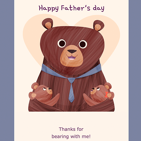 Thanks For Bearing With Me Father's Day eCard